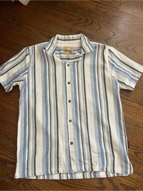 Brooklyn's Own Short-Sleeve Stripe Button-Up Shirt - Blue & White